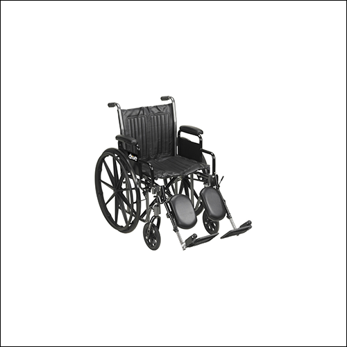 Picture of a standard manual wheelchair against a white background.